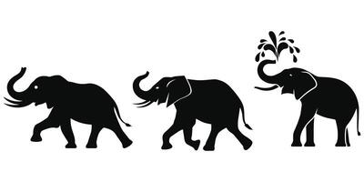 Elephant Silhouette for Wildlife and Nature Design Projects vector