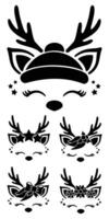 Illustration of a Cute Christmas Reindeer Face Holiday Design vector