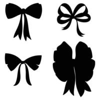 Silhouette Image of Bow Set Illustrations for Gifts and Decorations vector