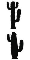 Cactus Silhouette Icon Set Illustration for Desert Themes vector