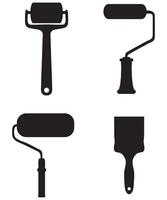 Roller with Drops of Paint Icon Illustration vector