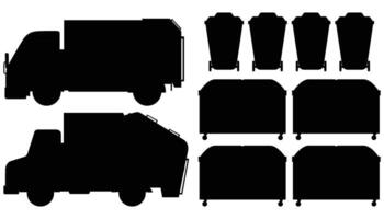 Garbage Truck Waste Collection Vehicle Front View, Urban Sanitary Loader vector