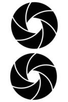 Set of Black Camera Shutter Icons Illustration on White Background vector