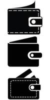 Collection of Opened Wallet Icons Illustrations for Payment and Finance vector