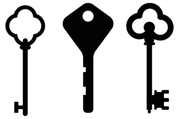 Old Door Key Icon Classic Design Illustration