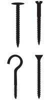 Self-Tapping Screw Icon Set Tools and Hardware Illustrations vector