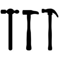 Ball Peen Hammer Icon Set - Illustrations for Tools and Crafts vector