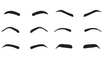 Isolated Eyebrows Set Cartoon Style Eyebrow Makeup Template vector