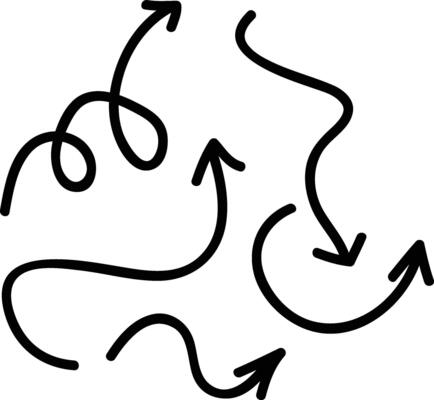Black Handwritten Double Arrow Simple Illustration