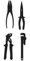 Set Pliers and Side Cutters Icons for Tools and Hardware vector