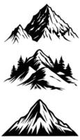 Hand-Drawn Ink Sketch Mountain Minimalist Dots Style for Travel and Adventure vector