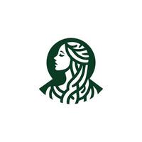 Goddess of wisdom logo vector