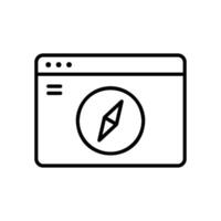 Explore icon on website page with compass vector