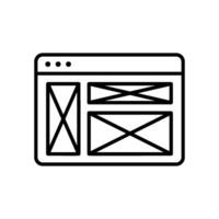 Wireframe icon for website page layout design vector