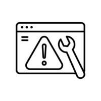Error fix icon on website page vector