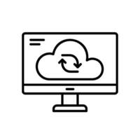 Cloud computing sync icon for data backup vector