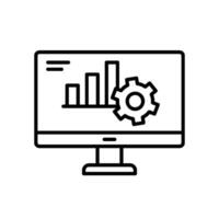 Progress icon with computer and data gear vector