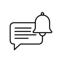 Reminder icon with message bubble and bell vector