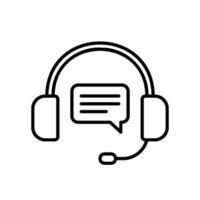 Support icon with headphones and message for customer help center vector