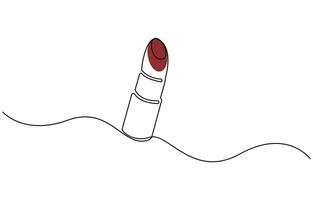 Single line art Drawing of a lipstick vector