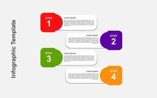 4 step infographic template with white and colorful background. vector