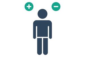 Attitude icon. solid icon style. person with minus and plus. icon related to motivation. success elements illustration vector