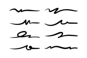 strokes, underlines, highlighter marker strokes, wave brush marks. vector