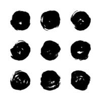 Hand painted ink blobs form a circle on a white background vector