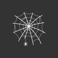 Doodle spider web icon on white background. vector