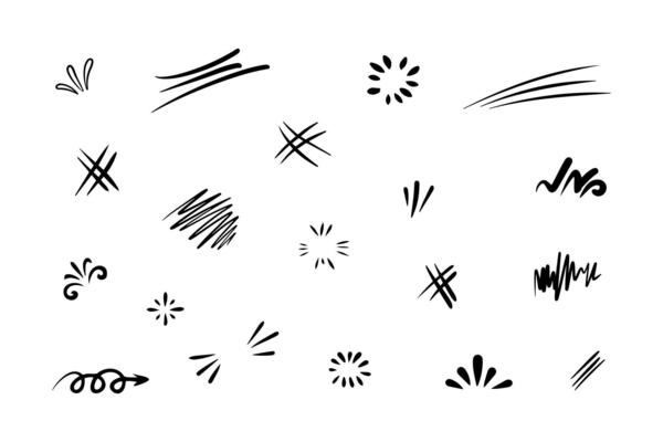Collection of doodle hand drawn elements.