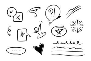 Doodle element set, for concept design. vector