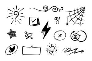 Doodle element set, for concept design. vector