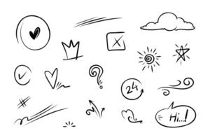 Doodle element set, for concept design. vector