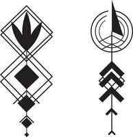 simple tattoo, pattern design in black and white vector