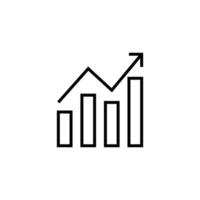 graph growth chart icon design outline style vector