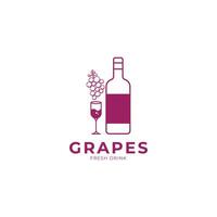 wine grape drink fruit logo design concept idea vector