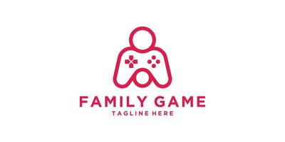 logo design combination of game and family, people, technology, modern, logo design , symbol, icon, idea, creative. vector