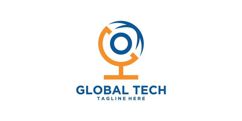 logo design global tech, globe, technology, modern, education, logo design icon, , symbol, idea, creative.
