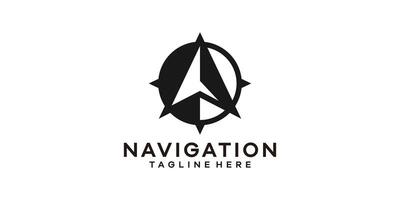 navigation logo design, compass, direction, arrow, north, logo design , icon, symbol, idea, creative. vector