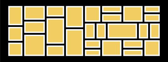 Collage grid effect overlay vector