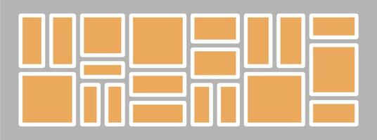 Collage photo effect with text template vector