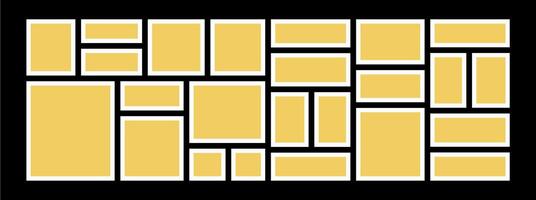 Collage grid photo effect template design vector