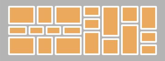Collage grid photo effect vector