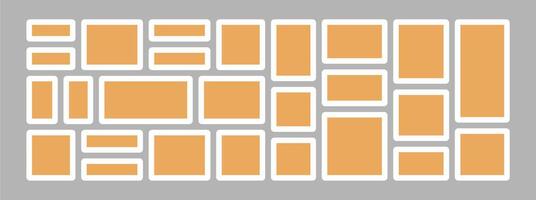 Decorative photo frame collage collection vector