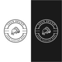 set of Pizza Logo Template with retro style vector