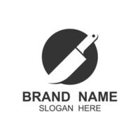 Knife silhouette logo elegant on white background illustration vector