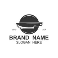 Butcher Knife Logo icon design with white background vector