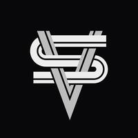 simple monogram of letter S and V vector