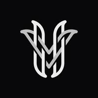 simple monogram of letter U and V vector