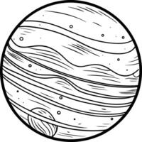 A coloring page with a drawing of the planet jupiter vector